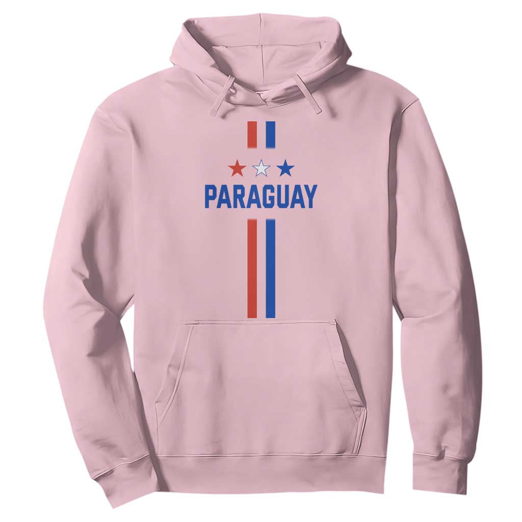 Paraguay Flag Soccer Jersey Style Graphic Hoodie Patriotic Paraguaya Pride Football Fans Sports Spirit TS02 Light Pink Print Your Wear