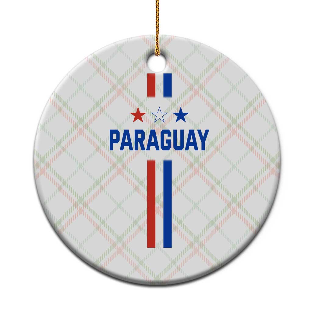 Paraguay Flag Soccer Jersey Style Graphic Ceramic Ornament Patriotic Paraguaya Pride Football Fans Sports Spirit TS02 1pc Christmas Plaid Print Your Wear
