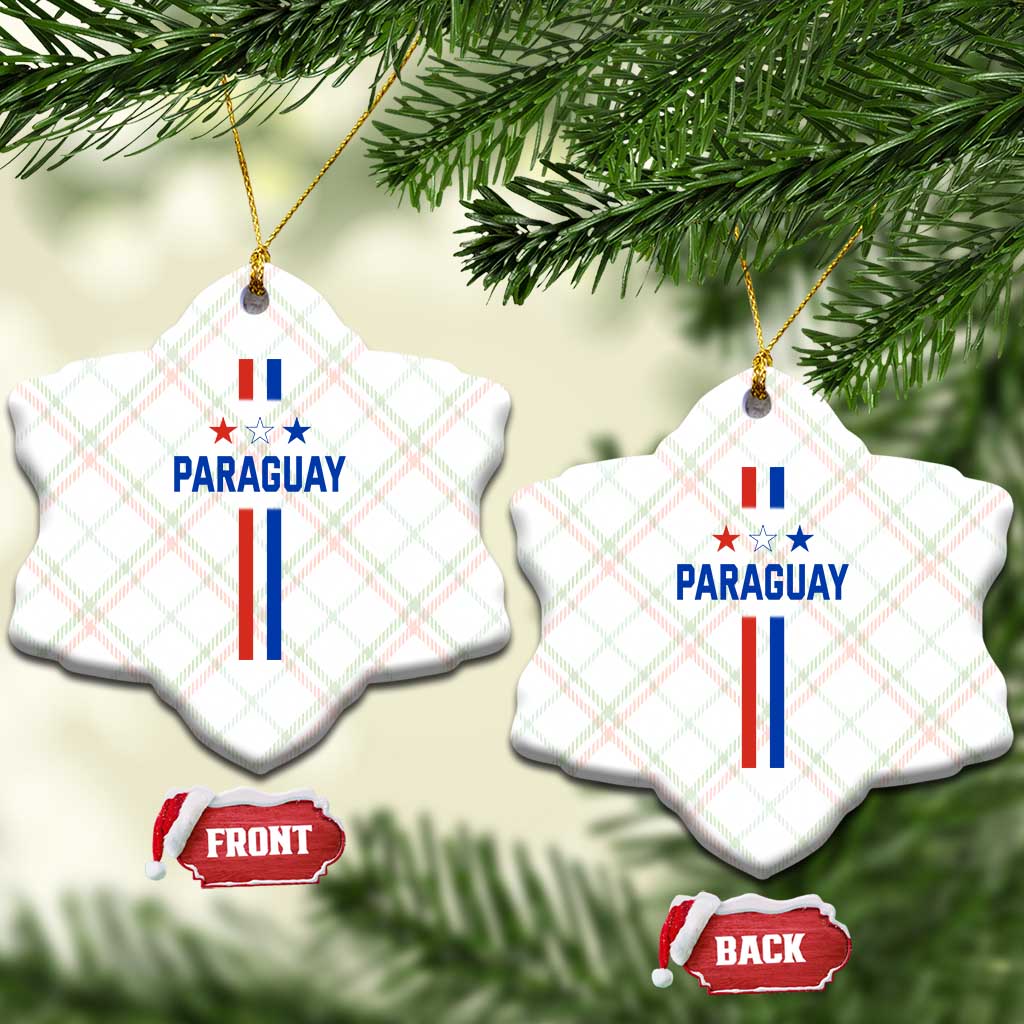 Paraguay Flag Soccer Jersey Style Graphic Ceramic Ornament Patriotic Paraguaya Pride Football Fans Sports Spirit TS02 Print Your Wear