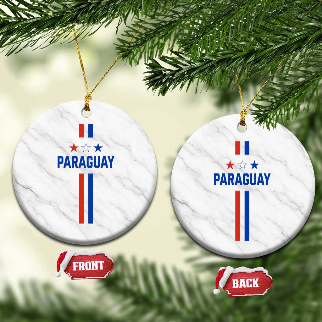 Paraguay Flag Soccer Jersey Style Graphic Ceramic Ornament Patriotic Paraguaya Pride Football Fans Sports Spirit TS02 1pc White Marble Print Your Wear