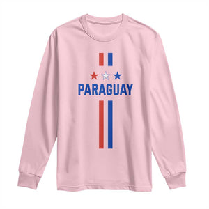 Paraguay Flag Soccer Jersey Style Graphic Long Sleeve Shirt Patriotic Paraguaya Pride Football Fans Sports Spirit TS02 Light Pink Print Your Wear