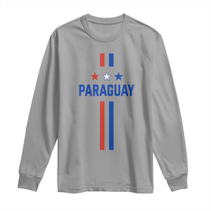 Paraguay Flag Soccer Jersey Style Graphic Long Sleeve Shirt Patriotic Paraguaya Pride Football Fans Sports Spirit TS02 Sport Gray Print Your Wear