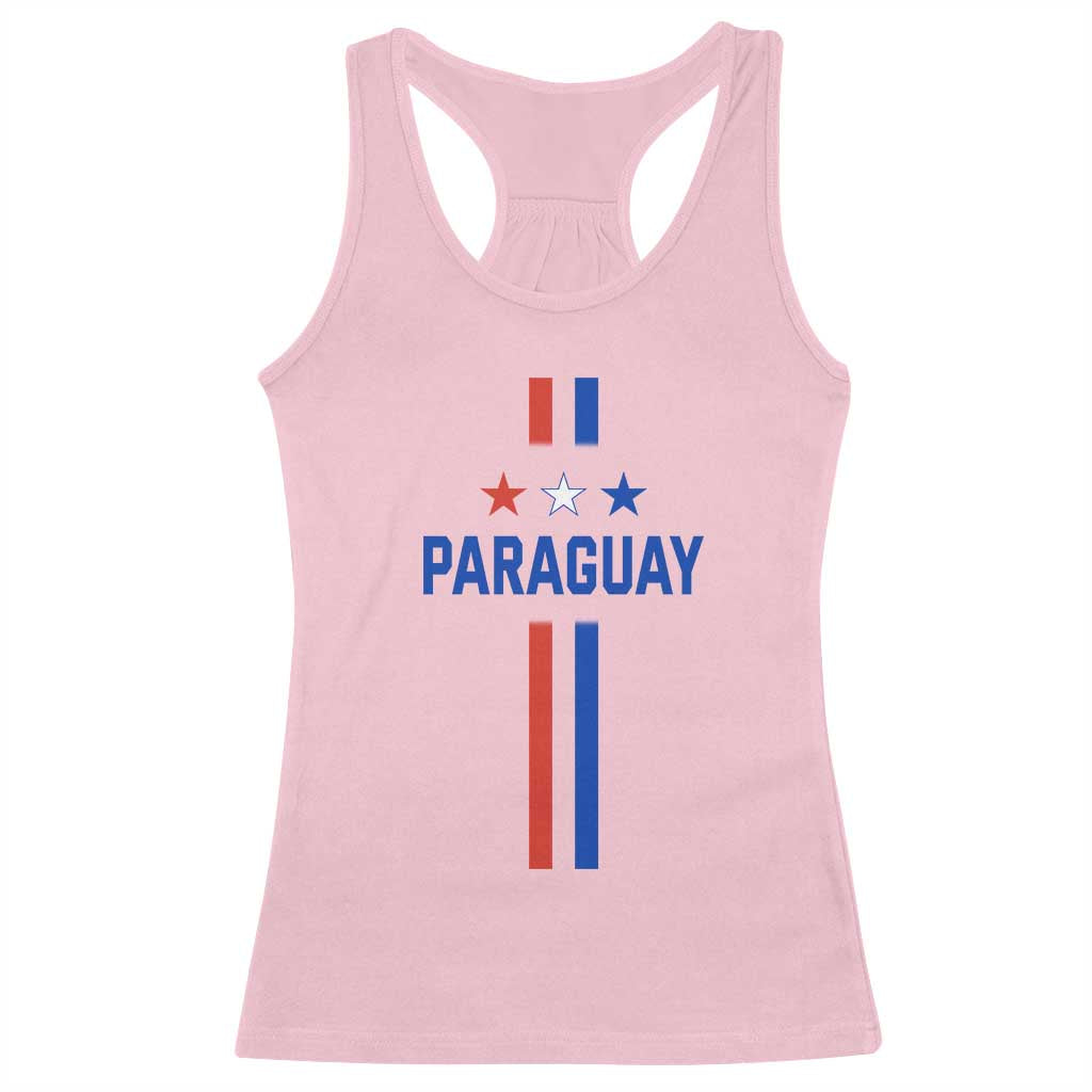 Paraguay Flag Soccer Jersey Style Graphic Racerback Tank Top Patriotic Paraguaya Pride Football Fans Sports Spirit TS02 Light Pink Print Your Wear
