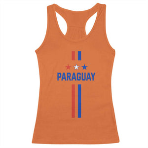 Paraguay Flag Soccer Jersey Style Graphic Racerback Tank Top Patriotic Paraguaya Pride Football Fans Sports Spirit TS02 Orange Print Your Wear