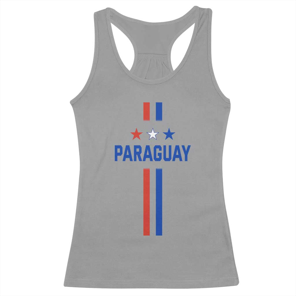 Paraguay Flag Soccer Jersey Style Graphic Racerback Tank Top Patriotic Paraguaya Pride Football Fans Sports Spirit TS02 Sport Gray Print Your Wear