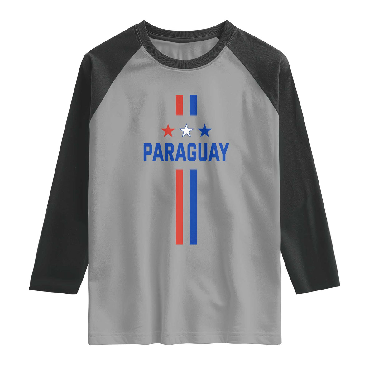 Paraguay Flag Soccer Jersey Style Graphic Raglan Shirt Patriotic Paraguaya Pride Football Fans Sports Spirit TS02 Sport Gray Black Print Your Wear