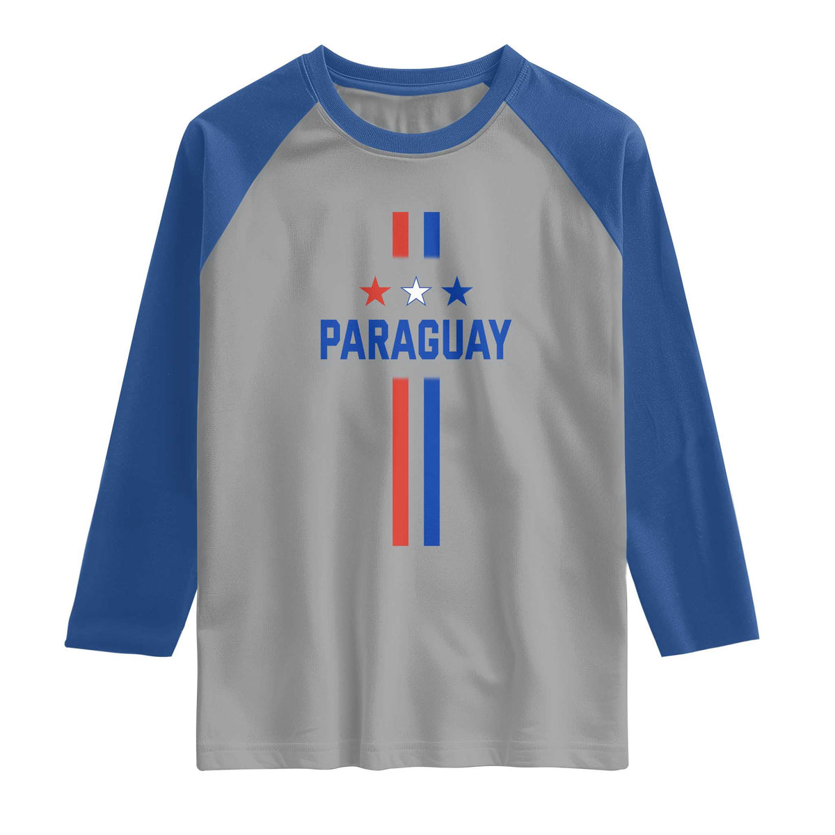Paraguay Flag Soccer Jersey Style Graphic Raglan Shirt Patriotic Paraguaya Pride Football Fans Sports Spirit TS02 Sport Gray Royal Print Your Wear