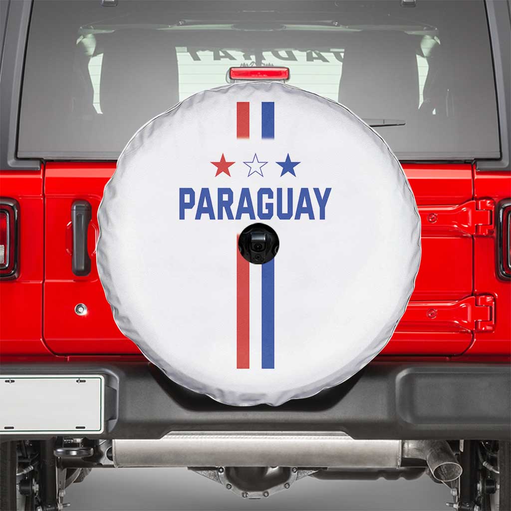 Paraguay Flag Soccer Jersey Style Graphic Spare Tire Cover Patriotic Paraguaya Pride Football Fans Sports Spirit TS02 White Print Your Wear