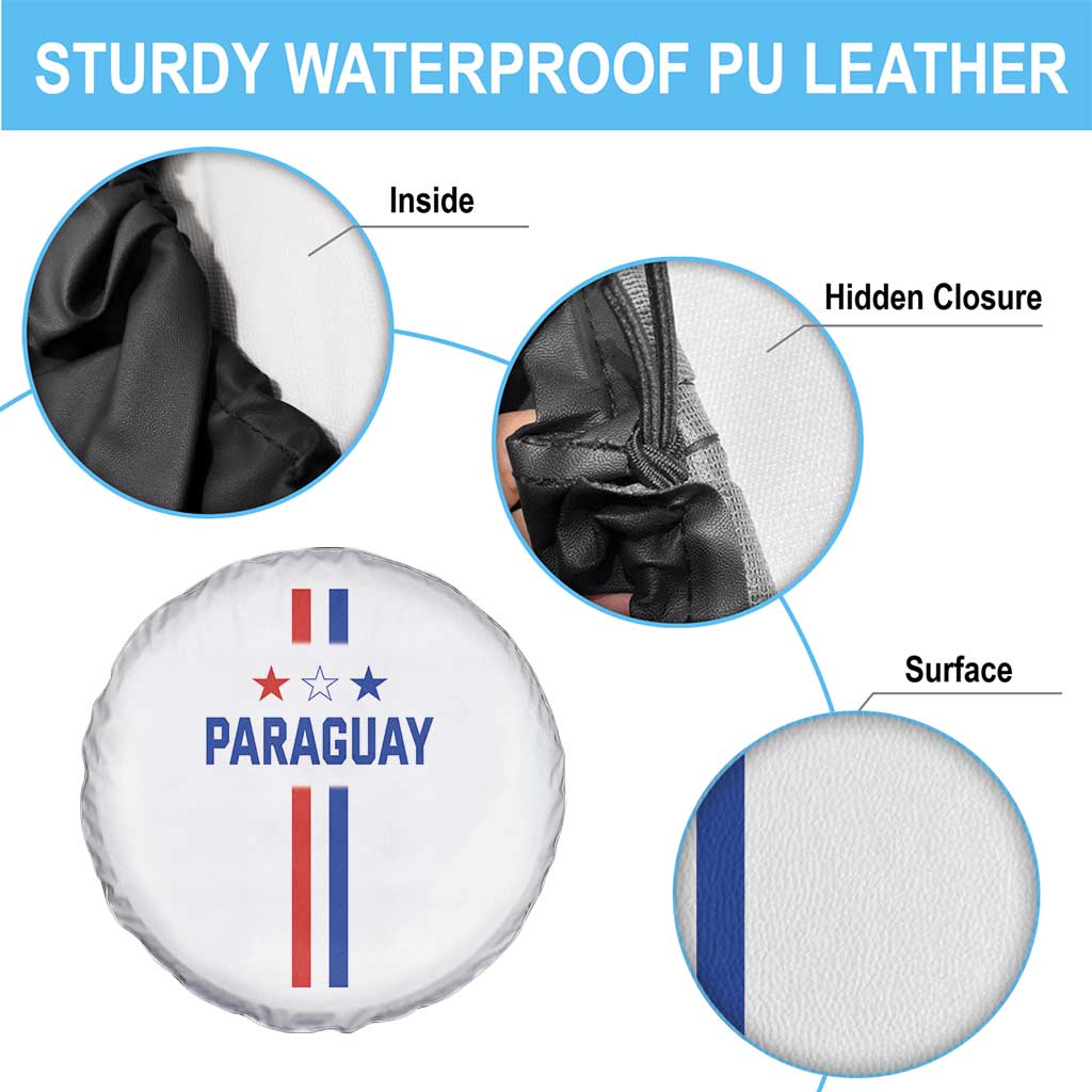 Paraguay Flag Soccer Jersey Style Graphic Spare Tire Cover Patriotic Paraguaya Pride Football Fans Sports Spirit TS02 Print Your Wear