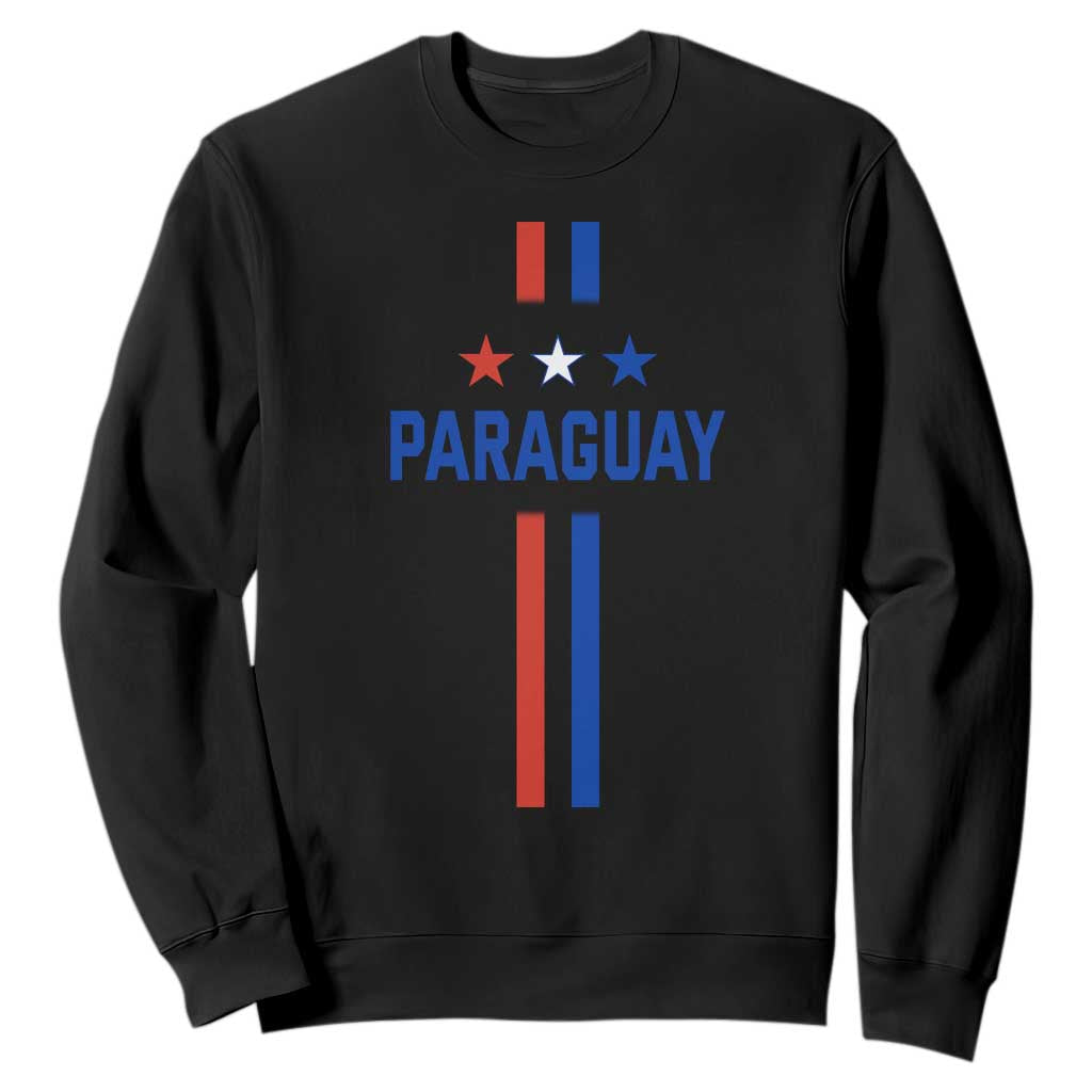 Paraguay Flag Soccer Jersey Style Graphic Sweatshirt Patriotic Paraguaya Pride Football Fans Sports Spirit TS02 Black Print Your Wear