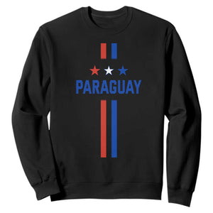Paraguay Flag Soccer Jersey Style Graphic Sweatshirt Patriotic Paraguaya Pride Football Fans Sports Spirit TS02 Black Print Your Wear