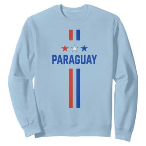 Paraguay Flag Soccer Jersey Style Graphic Sweatshirt Patriotic Paraguaya Pride Football Fans Sports Spirit TS02 Light Blue Print Your Wear