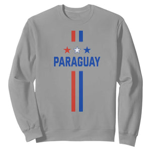 Paraguay Flag Soccer Jersey Style Graphic Sweatshirt Patriotic Paraguaya Pride Football Fans Sports Spirit TS02 Sport Gray Print Your Wear