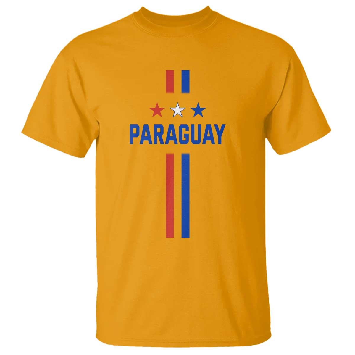 Paraguay Flag Soccer Jersey Style Graphic T Shirt Patriotic Paraguaya Pride Football Fans Sports Spirit TS02 Gold Print Your Wear