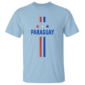 Paraguay Flag Soccer Jersey Style Graphic T Shirt Patriotic Paraguaya Pride Football Fans Sports Spirit TS02 Light Blue Print Your Wear