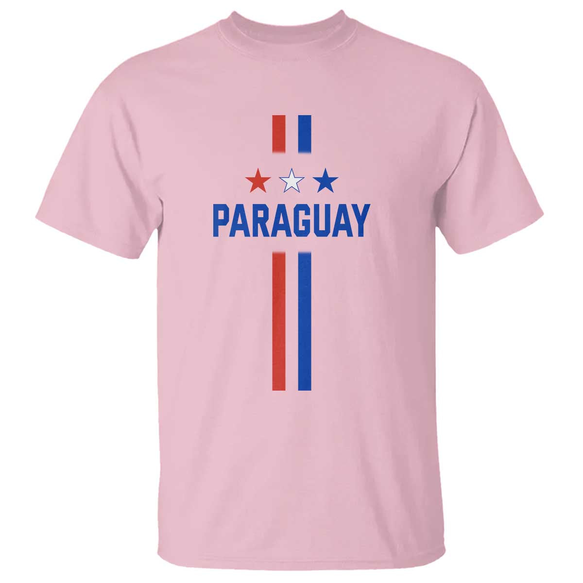 Paraguay Flag Soccer Jersey Style Graphic T Shirt Patriotic Paraguaya Pride Football Fans Sports Spirit TS02 Light Pink Print Your Wear