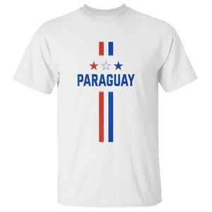 Paraguay Flag Soccer Jersey Style Graphic T Shirt Patriotic Paraguaya Pride Football Fans Sports Spirit TS02 White Print Your Wear