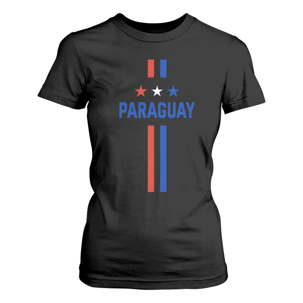 Paraguay Flag Soccer Jersey Style Graphic T Shirt For Women Patriotic Paraguaya Pride Football Fans Sports Spirit TS02 Black Print Your Wear