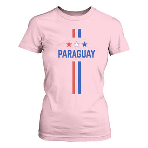 Paraguay Flag Soccer Jersey Style Graphic T Shirt For Women Patriotic Paraguaya Pride Football Fans Sports Spirit TS02 Light Pink Print Your Wear