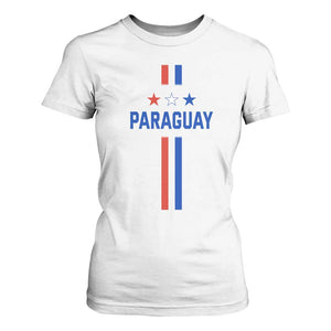 Paraguay Flag Soccer Jersey Style Graphic T Shirt For Women Patriotic Paraguaya Pride Football Fans Sports Spirit TS02 White Print Your Wear