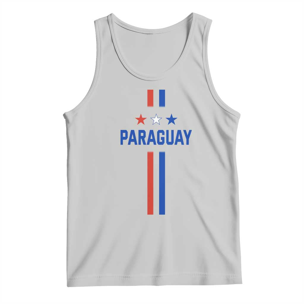Paraguay Flag Soccer Jersey Style Graphic Tank Top Patriotic Paraguaya Pride Football Fans Sports Spirit TS02 Ash Print Your Wear