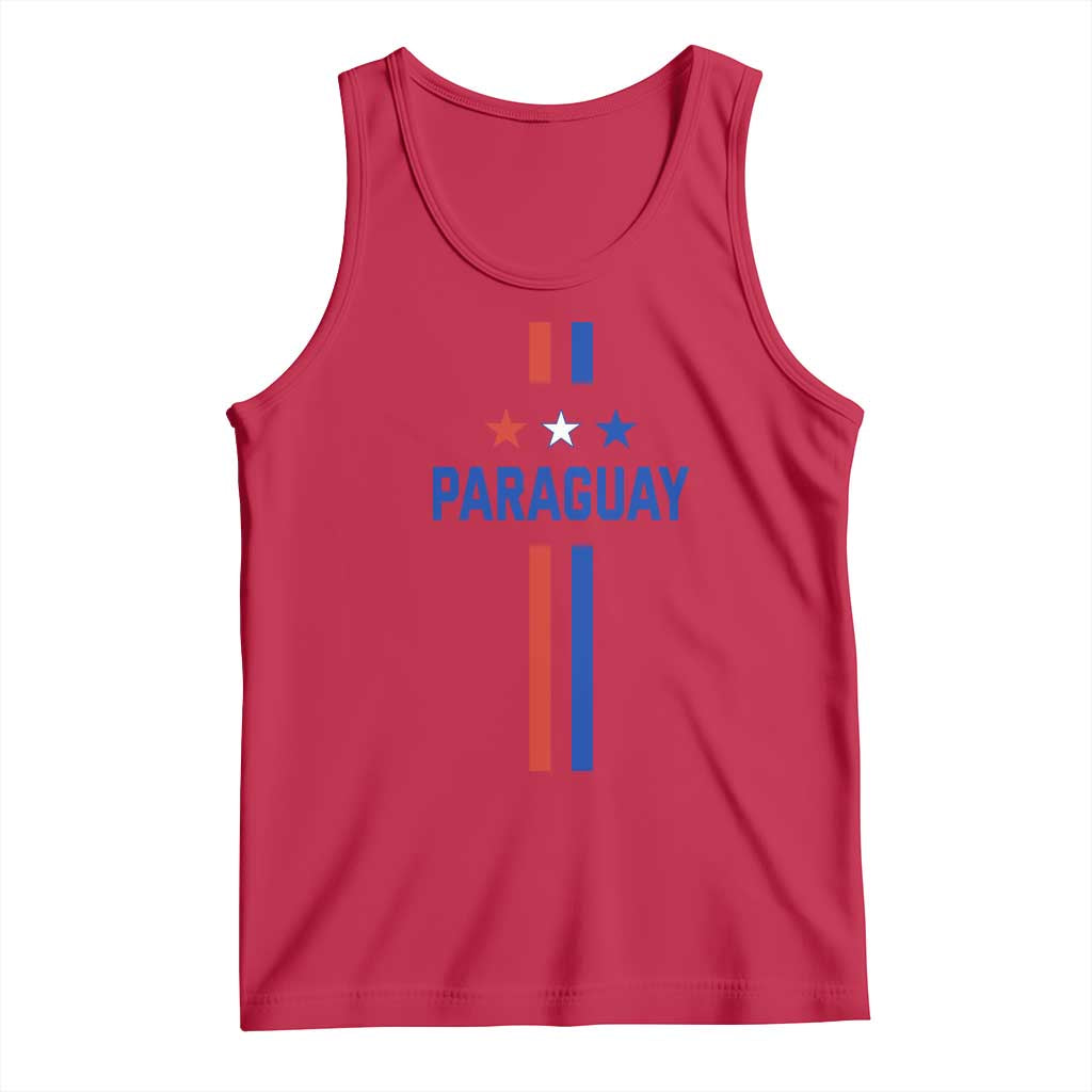 Paraguay Flag Soccer Jersey Style Graphic Tank Top Patriotic Paraguaya Pride Football Fans Sports Spirit TS02 Red Print Your Wear