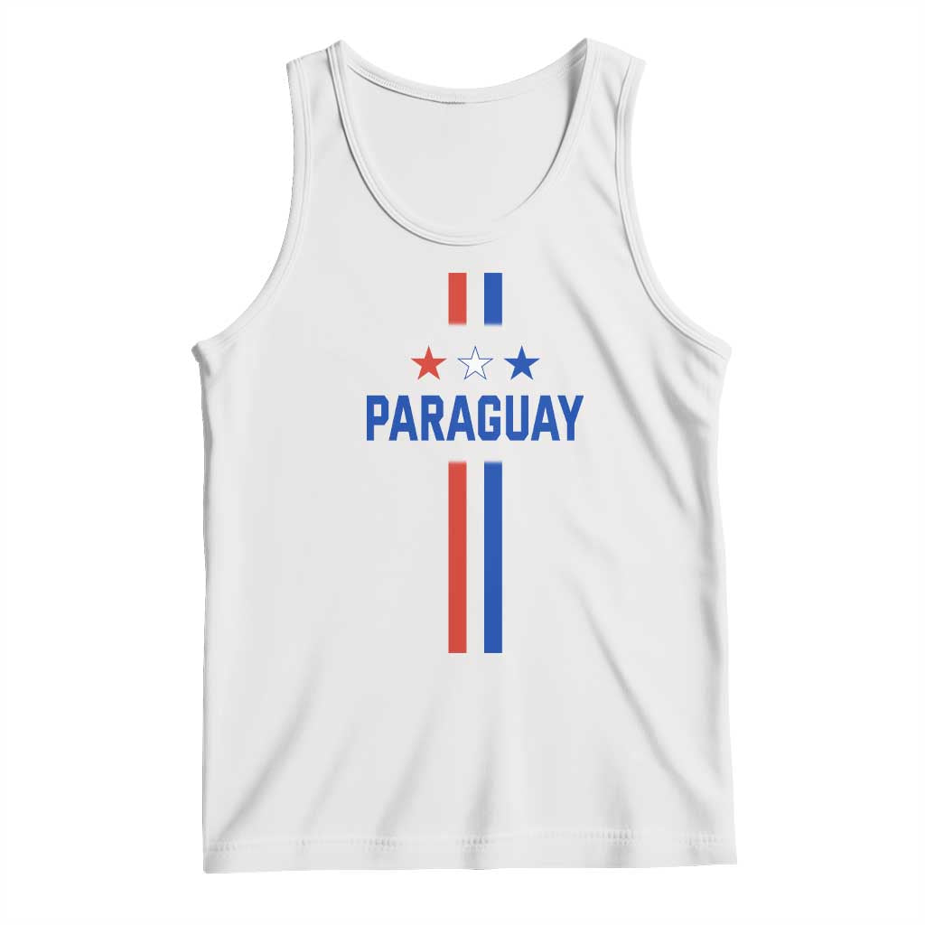 Paraguay Flag Soccer Jersey Style Graphic Tank Top Patriotic Paraguaya Pride Football Fans Sports Spirit TS02 White Print Your Wear