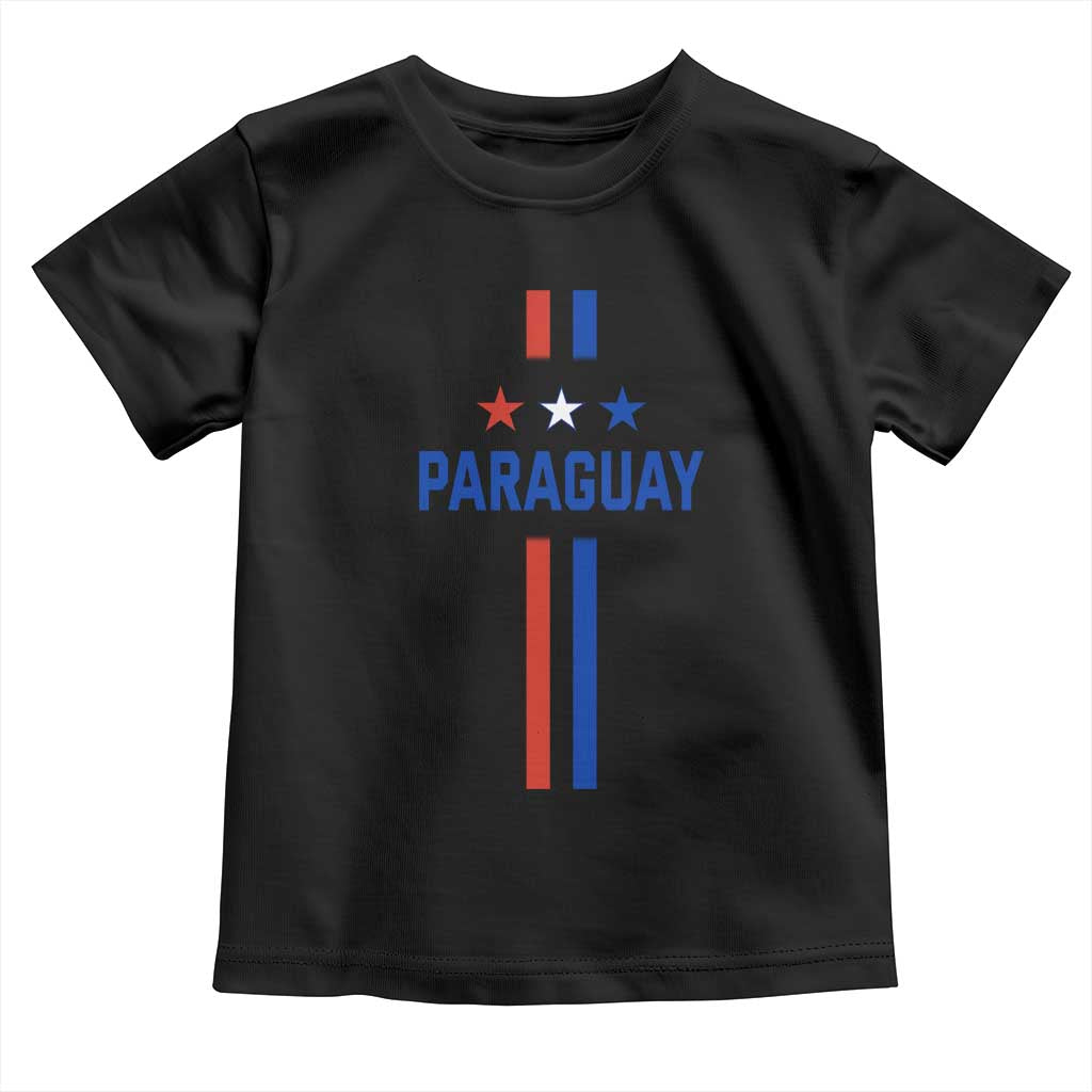 Paraguay Flag Soccer Jersey Style Graphic Toddler T Shirt Patriotic Paraguaya Pride Football Fans Sports Spirit TS02 Black Print Your Wear