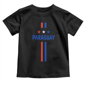 Paraguay Flag Soccer Jersey Style Graphic Toddler T Shirt Patriotic Paraguaya Pride Football Fans Sports Spirit TS02 Black Print Your Wear