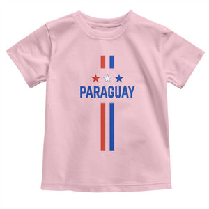 Paraguay Flag Soccer Jersey Style Graphic Toddler T Shirt Patriotic Paraguaya Pride Football Fans Sports Spirit TS02 Light Pink Print Your Wear