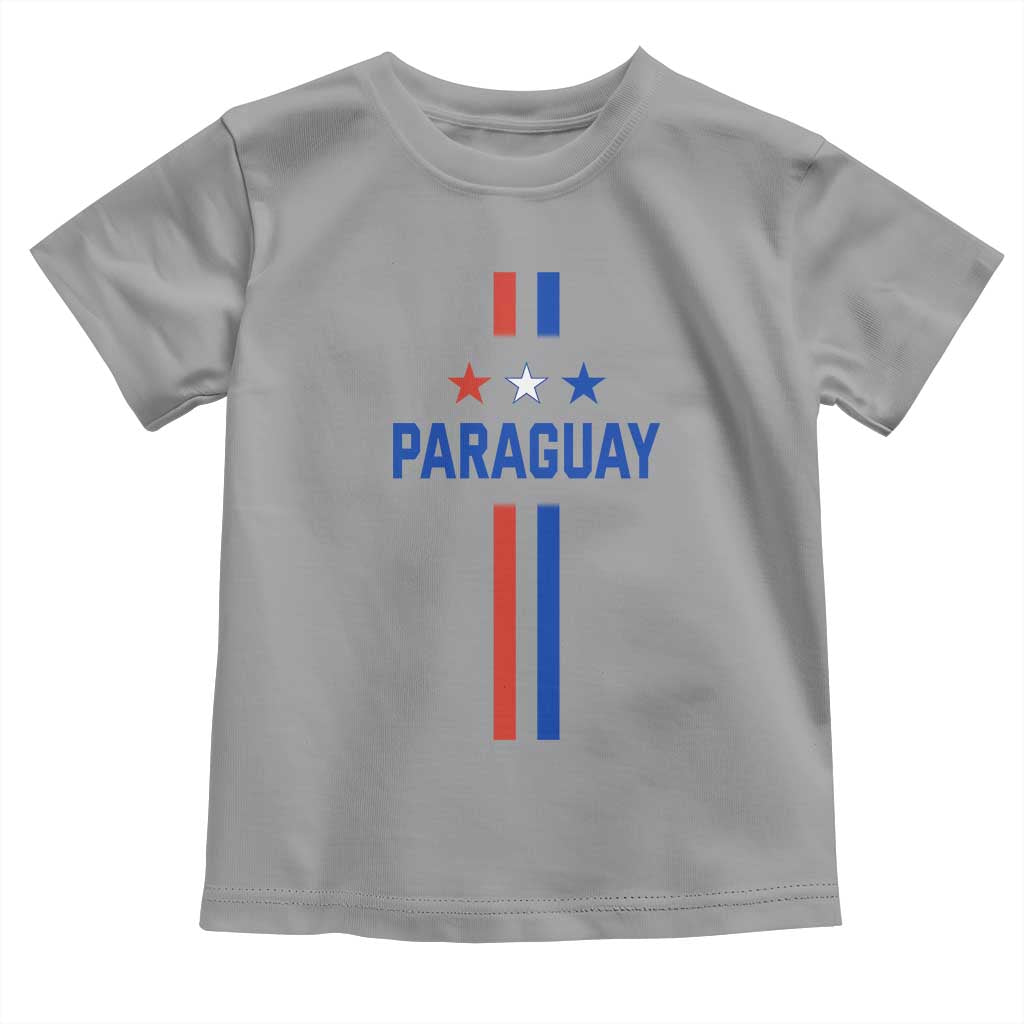 Paraguay Flag Soccer Jersey Style Graphic Toddler T Shirt Patriotic Paraguaya Pride Football Fans Sports Spirit TS02 Sport Gray Print Your Wear