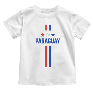 Paraguay Flag Soccer Jersey Style Graphic Toddler T Shirt Patriotic Paraguaya Pride Football Fans Sports Spirit TS02 White Print Your Wear