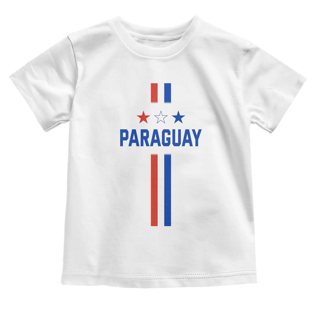 Paraguay Flag Soccer Jersey Style Graphic Toddler T Shirt Patriotic Paraguaya Pride Football Fans Sports Spirit TS02 White Print Your Wear