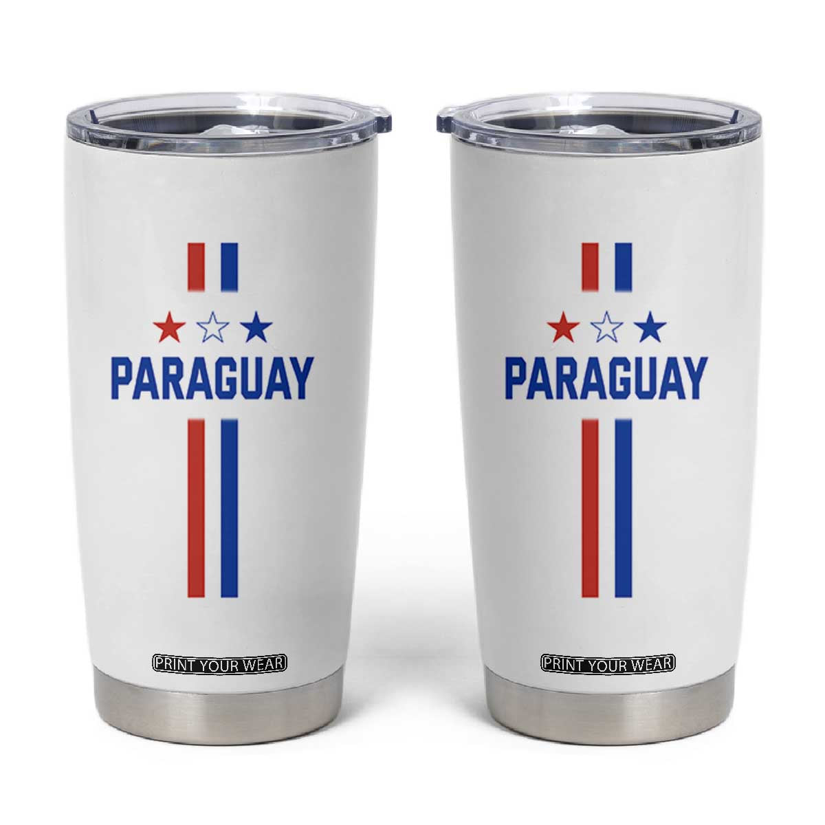 Paraguay Flag Soccer Jersey Style Graphic Tumbler Cup Patriotic Paraguaya Pride Football Fans Sports Spirit TS02 White Print Your Wear