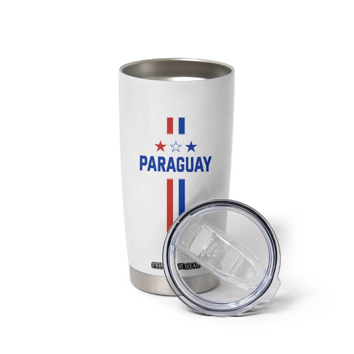 Paraguay Flag Soccer Jersey Style Graphic Tumbler Cup Patriotic Paraguaya Pride Football Fans Sports Spirit TS02 Print Your Wear