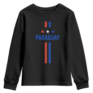 Paraguay Flag Soccer Jersey Style Graphic Youth Sweatshirt Patriotic Paraguaya Pride Football Fans Sports Spirit TS02 Black Print Your Wear
