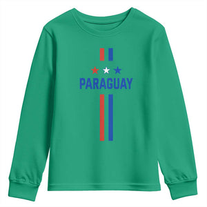 Paraguay Flag Soccer Jersey Style Graphic Youth Sweatshirt Patriotic Paraguaya Pride Football Fans Sports Spirit TS02 Irish Green Print Your Wear