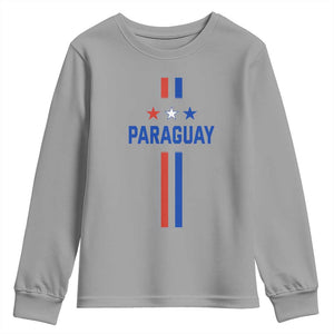 Paraguay Flag Soccer Jersey Style Graphic Youth Sweatshirt Patriotic Paraguaya Pride Football Fans Sports Spirit TS02 Sport Gray Print Your Wear