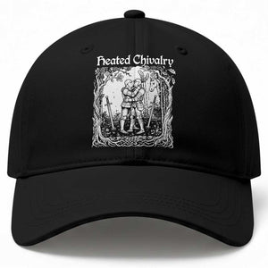 Heated Chivalry Kissing Knights Baseball Cap Romantic Funny Medieval Woodcut Fantasy Folklore Graphic TS02 Print Your Wear