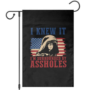 Funny I Knew It Im Surrounded by Axxholes Sci-fi Meme Garden Flag Patriotic Space Parody USA Flag Sarcastic 1980s Movie Quote TS02 Black Print Your Wear
