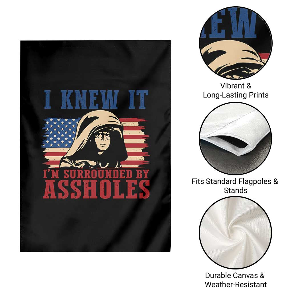 Funny I Knew It Im Surrounded by Axxholes Sci-fi Meme Garden Flag Patriotic Space Parody USA Flag Sarcastic 1980s Movie Quote TS02 Print Your Wear