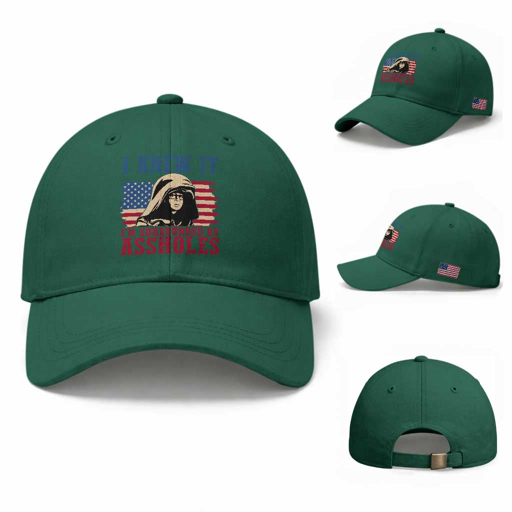 Funny I Knew It Im Surrounded by Axxholes Sci-fi Meme Baseball Cap Patriotic Space Parody USA Flag Sarcastic 1980s Movie Quote TS02 Baseball Cap Universal Fit Irish Green Print Your Wear
