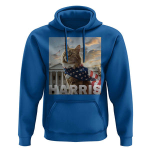 Childless Cat Ladies For Harris 2024 Hoodie Kamala For President American Flag Cat Graphic TS02 Royal Blue Print Your Wear