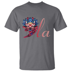 Harris 2024 T Shirt Comma La President Kamala For Potus Lotus TS02 Charcoal Print Your Wear