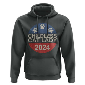 Childless Cat Lady 2024 Hoodie Vote Kamala Harris For President Retro Vintage TS02 Dark Heather Print Your Wear