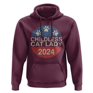 Childless Cat Lady 2024 Hoodie Vote Kamala Harris For President Retro Vintage TS02 Maroon Print Your Wear