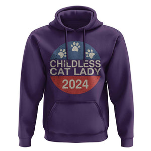 Childless Cat Lady 2024 Hoodie Vote Kamala Harris For President Retro Vintage TS02 Purple Print Your Wear
