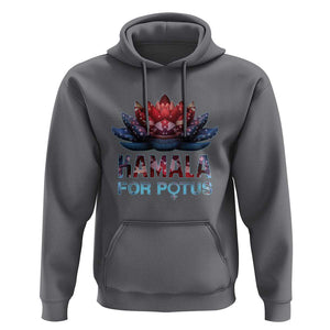 Harris 2024 Hoodie Madam President Kamala For Potus American Flag Lotus TS02 Charcoal Print Your Wear