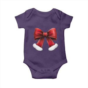 Red Coquette Bow Santa Retro Christmas Vibe Baby Onesie TS02 Purple Print Your Wear