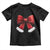 Red Coquette Bow Santa Retro Christmas Vibe Baby Shirt TS02 Black Print Your Wear
